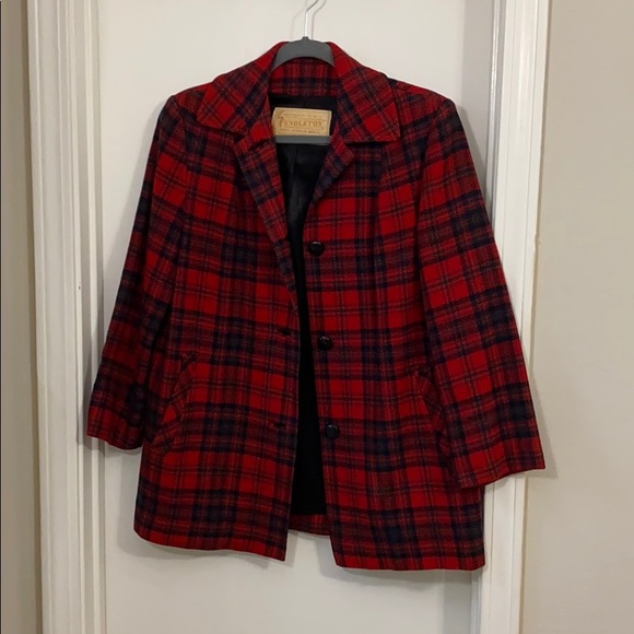 Vintage women’s Pendleton wool coat adorable plaid - Picture 1 of 9